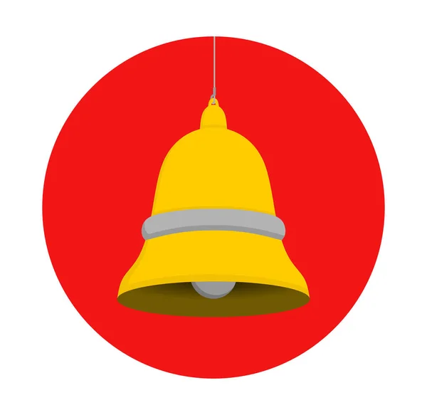 Vector icon illustration of bell. Flat design. It can be used as a Christmas icon. — Stock Vector
