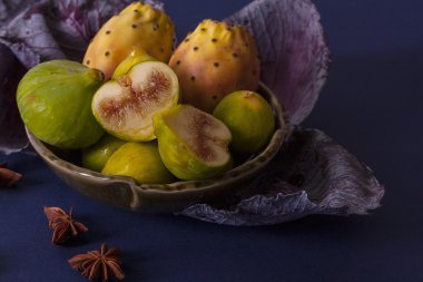 Natürmort sonbahar meyve ve sebze ile