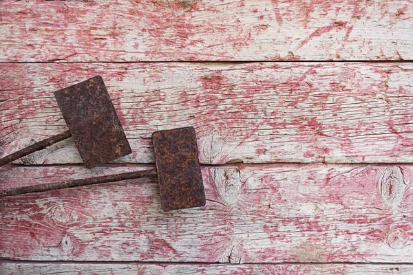 Paslı Bahçe Etiketler eski kurulları arka plan ve aşınmış boya