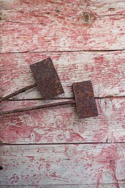 Paslı Bahçe Etiketler eski kurulları arka plan ve aşınmış boya