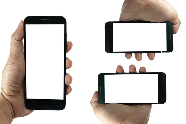 elini tut beyaz modern akıllı telefon 