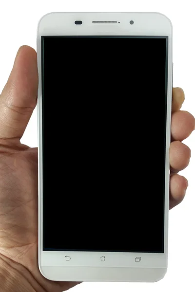 elini tut beyaz modern akıllı telefon 