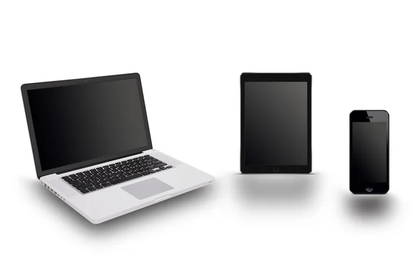 Notebook laptop e dispositivo — Fotografia de Stock