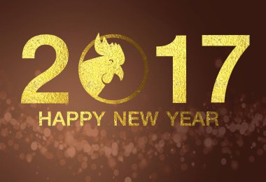 Mutlu yeni yıl 2017 yeşil bokeh arka plan üzerinde. 