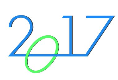 Mutlu yeni yıl 2017 yeşil bokeh arka plan üzerinde. 