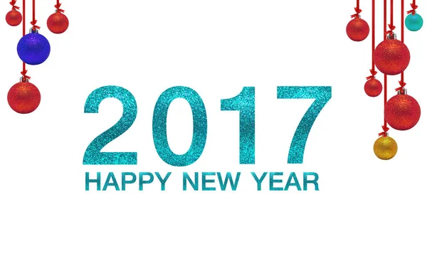 Mutlu yeni yıl 2017 yeşil bokeh arka plan üzerinde. 