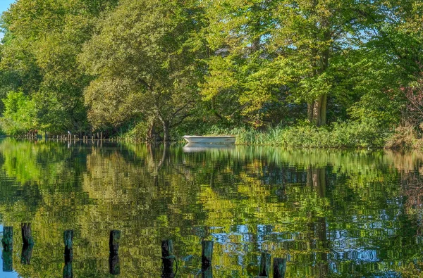 Erken sonbahar bir gölde çarpıcı yansımalar