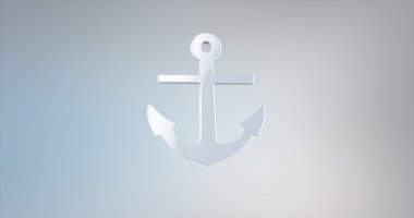 Deniz çapa beyaz 3d simgesi