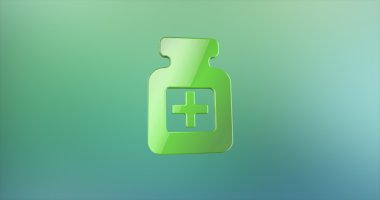 Tıbbi ilaç şişeleri 3d simge renk