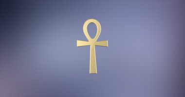 Ankh altın 3d simgesi