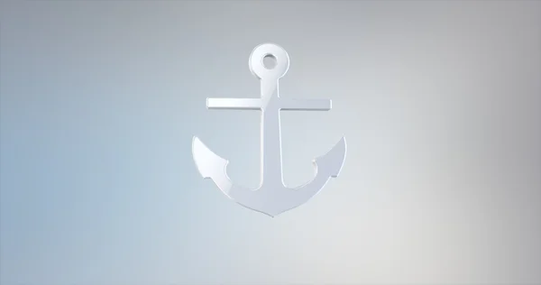 Icona Sea Anchor White 3d — Foto Stock