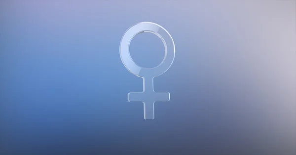 Kadın cinsiyet cam 3d simgesi — Stok fotoğraf