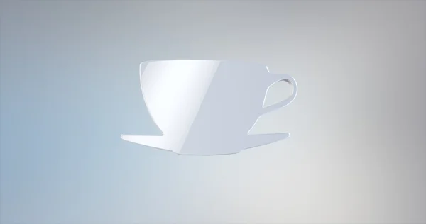 Koffiekopje White 3D-pictogram — Stockfoto