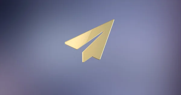 Papier Flugzeug Gold 3D-Symbol — Stockfoto