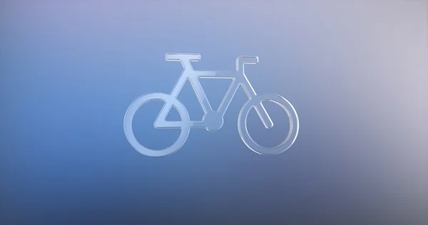 Bicicletta in vetro 3d Icona — Foto Stock