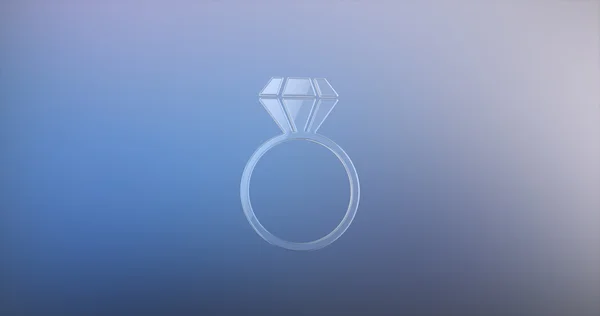 Diamond Ring Glass 3d Icon — Stock Photo, Image