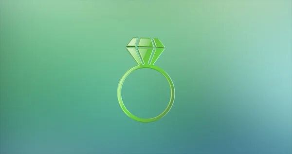 Diamante anel cor 3d ícone — Fotografia de Stock