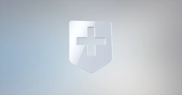 Medische kaart Pin witte 3D-pictogram — Stockfoto