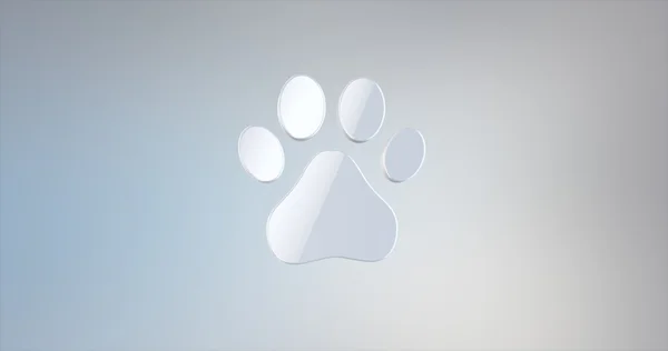 Paw White 3d Icon — Stock Photo, Image