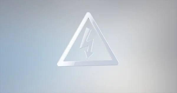 High Voltage białe 3d ikona — Zdjęcie stockowe