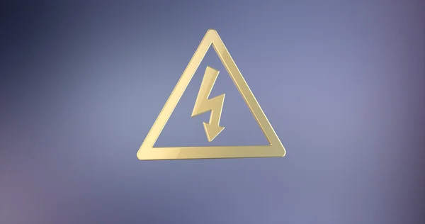 High Voltage Gold 3d Icon — Stock Photo, Image