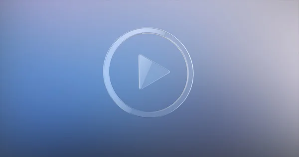 Play Video Glass 3d Icon — Stock Photo, Image