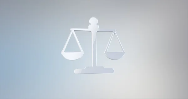 Εικονίδιο δικαιοσύνη κλίμακες λευκό 3d — Φωτογραφία Αρχείου