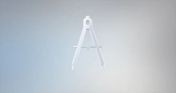Μηχανικός αρχιτέκτονας πυξίδα λευκό εικονίδιο 3d — Φωτογραφία Αρχείου