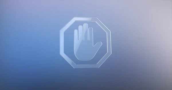 Detener mano cristal 3d icono — Foto de Stock
