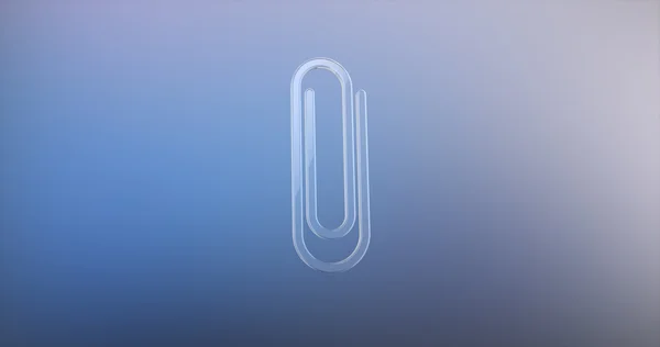 Paperclip Glass 3d Icon — Stock Photo, Image