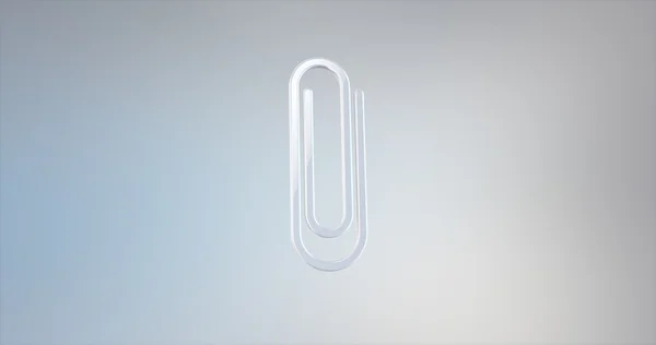 Paperclip Branco Ícone 3d — Fotografia de Stock