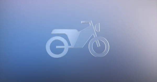 Icono de cristal de la motocicleta 3d — Foto de Stock