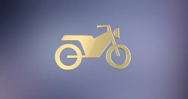 Goud 3d pictogram motorfiets — Stockfoto