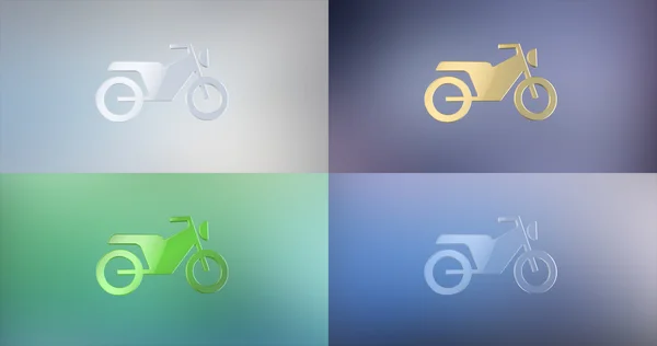 Motorfiets 3D-pictogram — Stockfoto