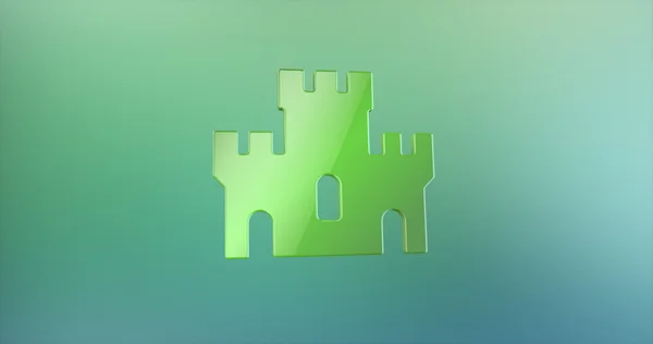 Castle färg 3d ikonen — Stockfoto