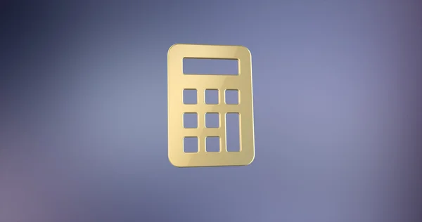 Calculatrice Or Icône 3d — Photo