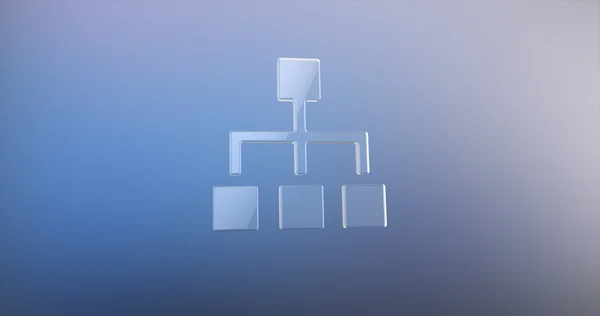 階層ネットワーク ガラス 3 d アイコン ストック画像