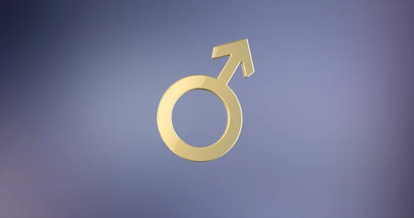 Чоловік Гендер Золота 3d ікона Ліцензійні Стокові Зображення