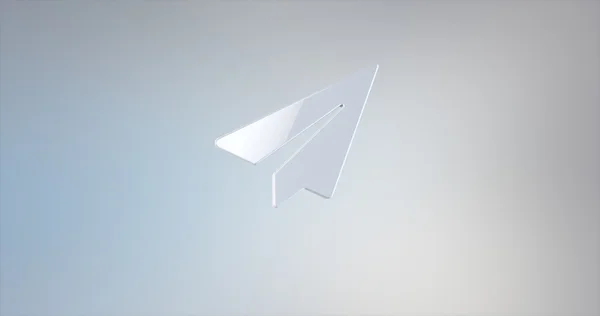 Paper Plane White 3d Icon Stock Picture