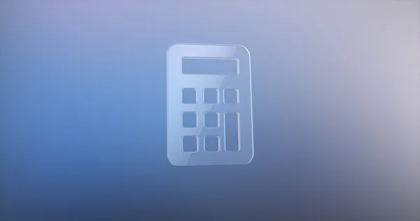 Ikon Kaca Kalkulator 3d Stok Gambar