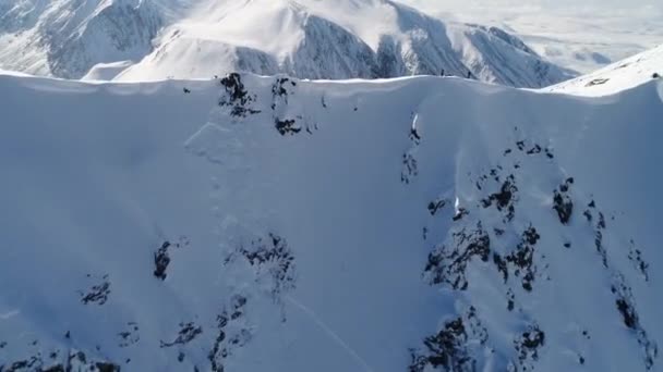 Pemandangan Pegunungan Altai Dari Udara Federasi Rusia Terbang Atas Gunung — Stok Video