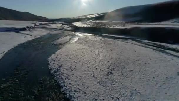 Valle Della Montagna Autunno Paesaggio Autunnale Fiume Montagna Autunno Gola — Video Stock