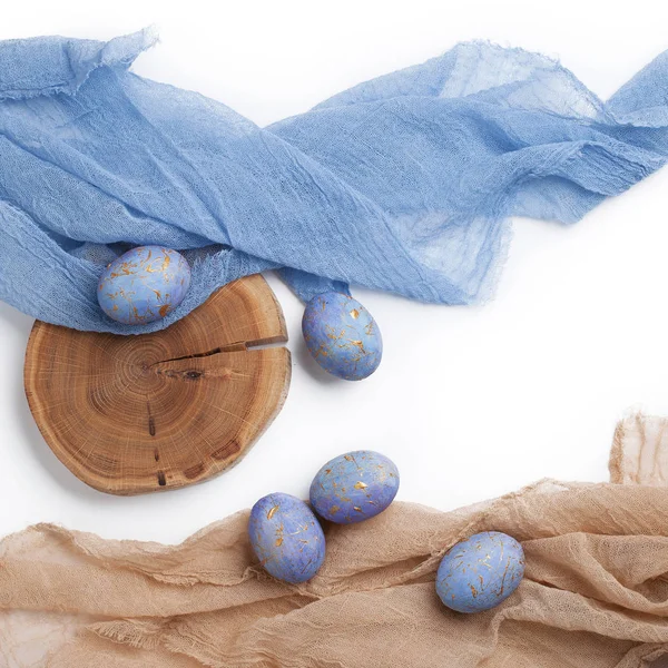 Великодні плямисті блакитні яйця . — стокове фото