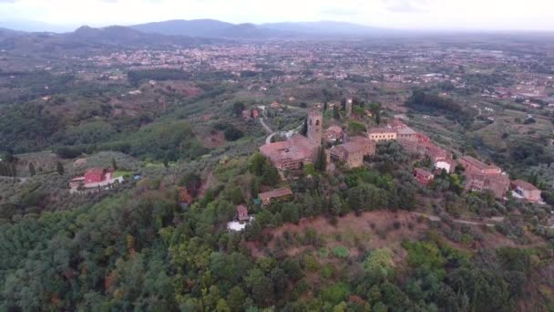 Przepiękny estakady Toskania, światłem słońca z dronów — Wideo stockowe