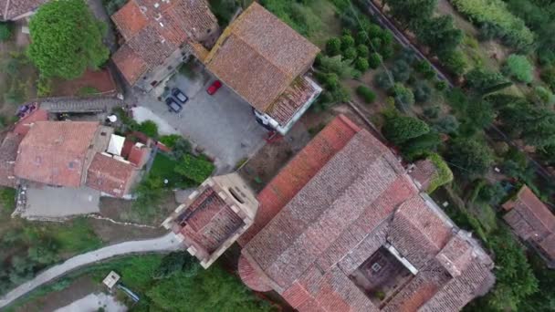 Gün batımı ışık drone ile yapılan muhteşem Toskana köprü — Stok video