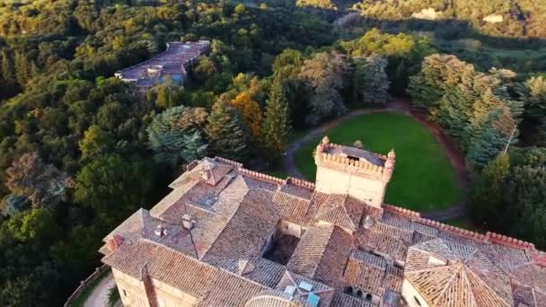 Vue Aérienne, magnifique château italien de Sammezzano, 4K — Video
