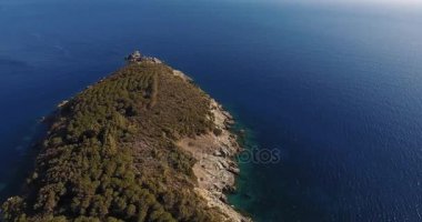 Toskana, İtalya, 4k Elba Adası yakınlarında güzel bir paradisiac deniz hava atış