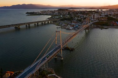 Cable-stayed bridge Hercilio Luz in Florianopolis, Santa Catarina, Brazil. clipart