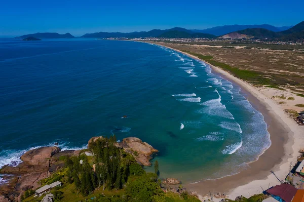 Letecké Záběry Nad Pláží Joaquina Florianopolis Santa Catarina Brazílie — Stock fotografie