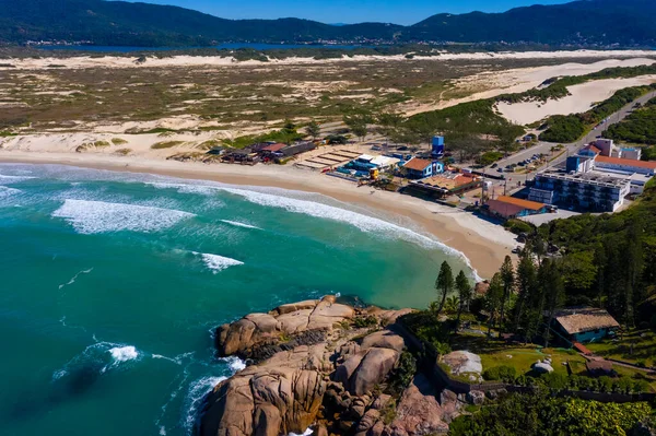 Flygbilder Över Joaquina Stranden Florianopolis Santa Catarina Brasilien — Stockfoto